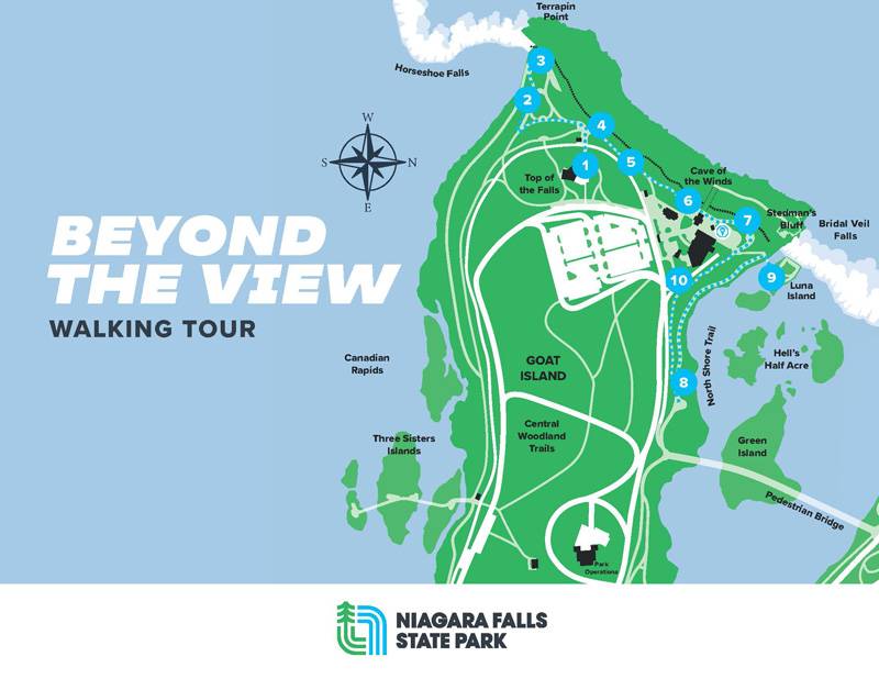 Map of Beyond the View Walking Tour at Niagara Falls State Park